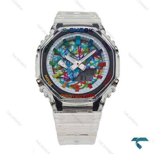 ساعت جیشاک GA2100 مردانه شیشه ای صفحه آبرنگ G-Shock-5814-G ساعت جیشاک GA2100 مردانه شیشه ای صفحه آبرنگ G-Shock-5814-G