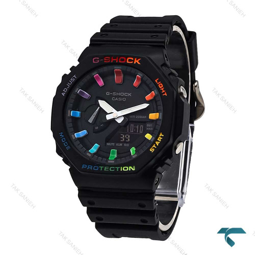ساعت جیشاک GA2100 مردانه مشکی رنگین کمانی G-Shock-5822-G ساعت جیشاک GA2100 مردانه مشکی رنگین کمانی G-Shock-5822-G