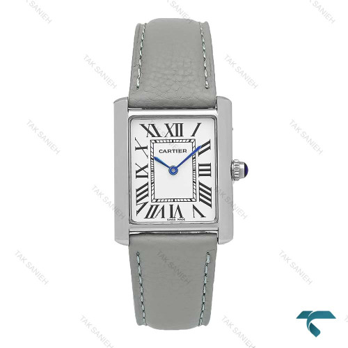 ساعت مچی کارتیر تانک زنانه استیل بند چرم طوسی Cartier-7215-L ساعت مچی کارتیر تانک زنانه استیل بند چرم طوسی Cartier-7215-L