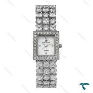 ساعت مجلسی رویال کرون زنانه مستطیل فول نگین Royal-7251-L
