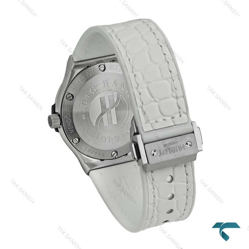 ساعت هابلوت زنانه استیل بند چرم طرح دار سفید Hublot-7597-L