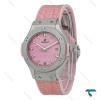 ساعت هابلوت زنانه استیل بند چرم طرح دار صورتی Hublot-7598-L
