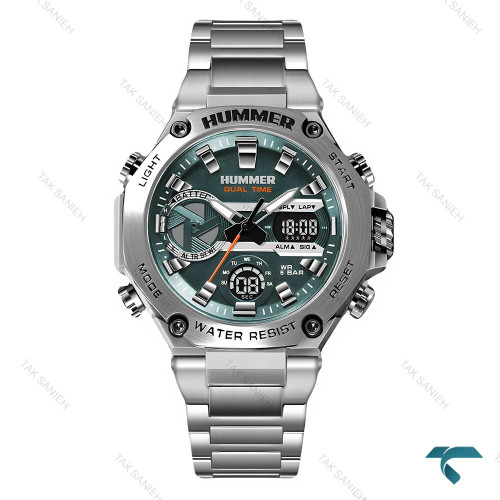 ساعت مردانه هامر 1444 دوزمانه سیلور صفحه سبز Hummer-7536-G ساعت مردانه هامر 1444 دوزمانه سیلور صفحه سبز Hummer-7536-G