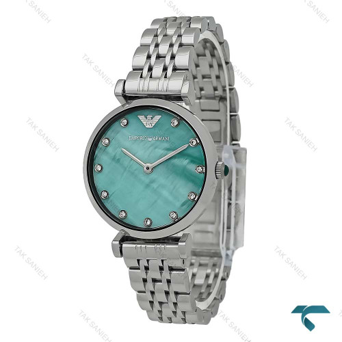 ساعت مچی آرمانی زنانه سیلور صفحه فیروزه ای Armani-7617-L ساعت مچی آرمانی زنانه سیلور صفحه فیروزه ای Armani-7617-L
