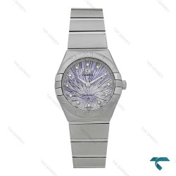 ساعت امگا کانسلیشن زنانه سیلور صفحه طرحدار یاسی Omega-7638-L