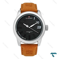 ساعت نیوی فورس NF9202 مردانه بند جیر عسلی NaviForce-7657-G