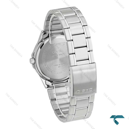 ساعت کلاسیک کاسیو مردانه اصل فلزی صفحه مشکی با نمایش دو تقویم انتخابی شیک و بادوام برای استفاده روزمره و رسمی