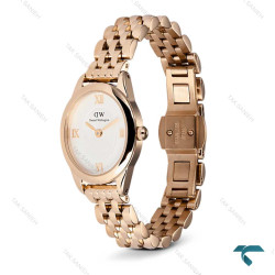 ساعت بیضی زنانه دنیل ولینگتون Ophelia رزگلد سفید DW-7686-L