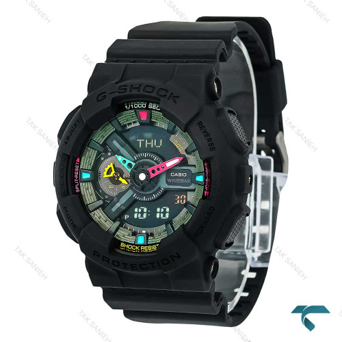 ساعت کاسیو جیشاک مدل GA-110HR مردانه مشکی مقاوم و شیک ساعت مچی مردانه کاسیو جیشاک مدل GA-110HR مشکی با طراحی مقاوم و اسپرت مناسب استفاده روزمره و ورزشی