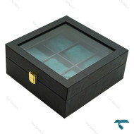 باکس جعبه 6 تایی ساعت مچی مشکی سبز Watches-Box-6-7812-U
