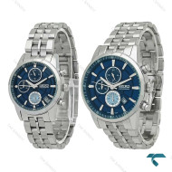 ساعت ست سیکو استیل سه موتوره کورنوگراف صفحه سرمه ای Seiko-7833-S