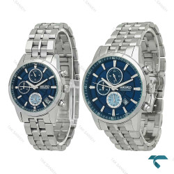ساعت ست سیکو استیل سه موتوره کورنوگراف صفحه سرمه ای Seiko-7833-S ساعت ست سیکو استیل سه موتوره کورنوگراف صفحه سرمه ای Seiko-7833-S