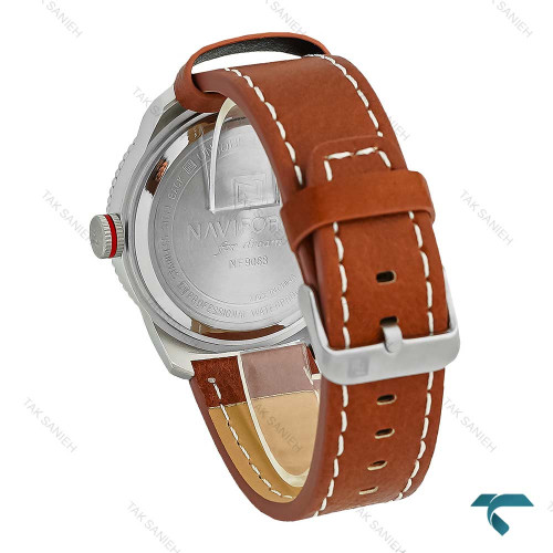 ناوی فورس مردانه NF9063 آنالوگ بند چرم قهوه ای NaviForce-7887-G