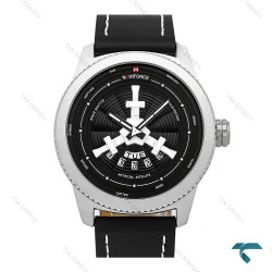 ساعت مردانه ناوی فورس NF9156 سیلور بند چرم مشکی NaviForce-7891-G