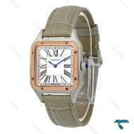 ساعت کارتیه سانتوس دومونت زنانه دورنگ رزگلد بند طوسی مدیوم Cartier-7915-G ساعت کارتیه سانتوس دومونت زنانه دورنگ رزگلد بند طوسی مدیوم Cartier-7915-G