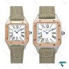 کارتیه سانتوس ست دومونت بند چرم طوسی Cartier-7918-S کارتیه سانتوس ست دومونت بند چرم طوسی Cartier-7918-S