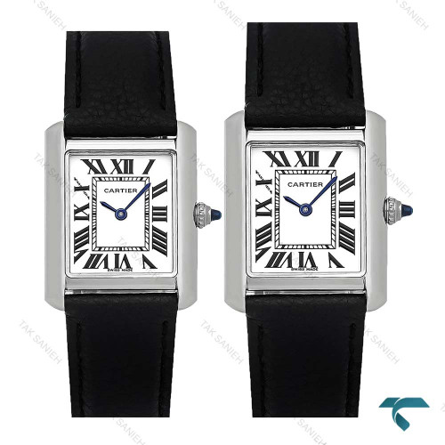 ساعت ست کارتیه تانک بند چرم مشکی Cartier-7923-S ساعت ست کارتیه تانک بند چرم مشکی Cartier-7923-S