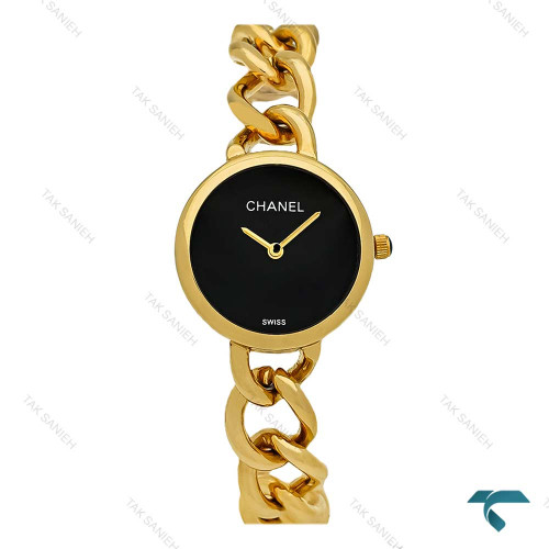 ساعت شنل زنانه طلایی استیل صفحه مشکی Chanel-7958-L ساعت شنل زنانه طلایی استیل صفحه مشکی Chanel-7958-L