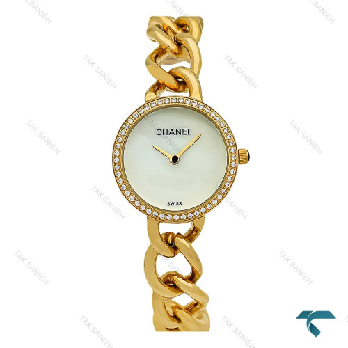 شنل دورنگین زنانه طلایی صفحه سفید Chanel-7960-L