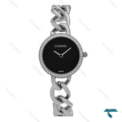 ساعت مچی زنانه شنل بند کارتیری استیل صفحه مشکی Chanel-7961-L