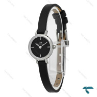ساعت زنانه دنیل ولینگتون Petite Mini سیلور بند چرم مشکی DW-7969-L