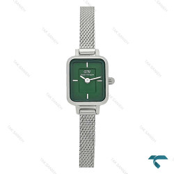 دنیل ولینگتون زنانه مستطیلی مینی سیلور صفحه سبز DW-7974-L