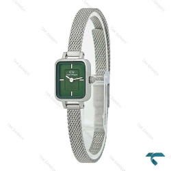 دنیل ولینگتون زنانه مستطیلی مینی سیلور صفحه سبز DW-7974-L