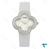 ساعت ونکلیف بند چرم سفید زنانه دورنگین VanCleef-7989-L ساعت ونکلیف بند چرم سفید زنانه دورنگین VanCleef-7989-L