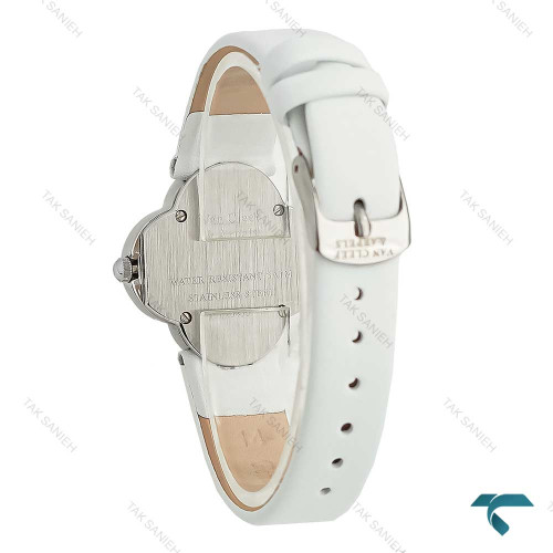 ساعت ونکلیف بند چرم سفید زنانه دورنگین VanCleef-7989-L ساعت ونکلیف بند چرم سفید زنانه دورنگین VanCleef-7989-L