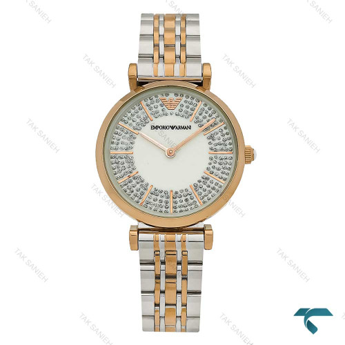 امپریو آرمانی زنانه دو رنگ رزگلد صفحه طرح دار Armani-7995-L