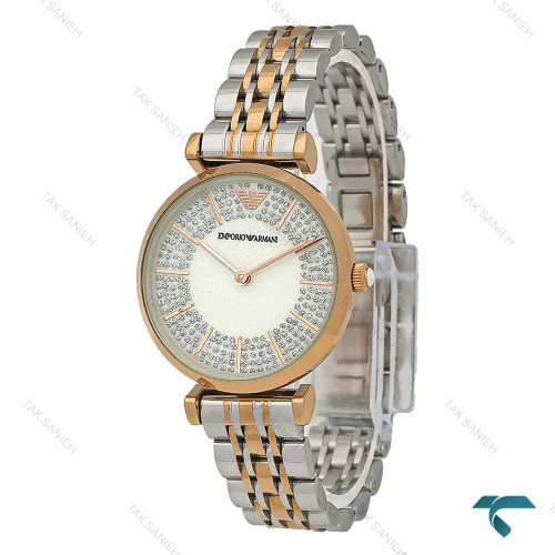 امپریو آرمانی زنانه دو رنگ رزگلد صفحه طرح دار Armani-7995-L