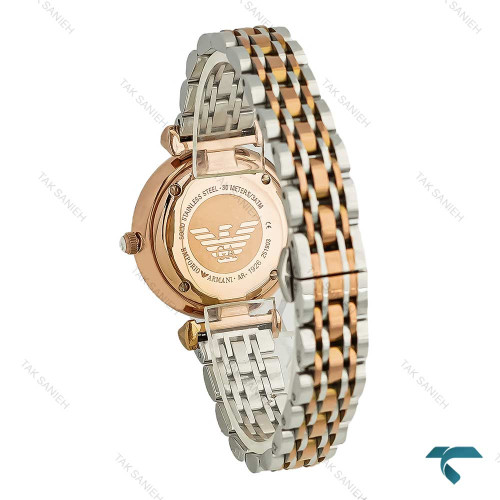 ساعت زنانه امپریو آرمانی دو رنگ رزگلد صفحه مشکی خورشیدی Armani-7996-L ساعت زنانه امپریو آرمانی دو رنگ رزگلد صفحه مشکی خورشیدی Armani-7996-L