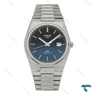 ساعت تیسوت PRX پاورماتیک مردانه نقره ای صفحه مشکی سرمه ای Tissot-8049-G