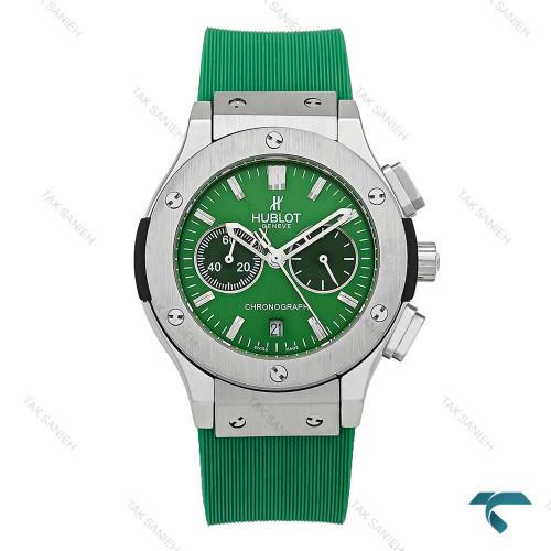 ساعت هابلوت زنانه سه موتوره سیلور سبز Hublot-7268-L ساعت هابلوت زنانه سه موتوره سیلور سبز Hublot-7268-L