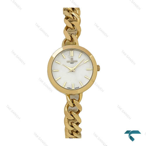 ساعت رومانسون زنانه بند کارتیری طلایی صفحه سفید صدفی Romanson-7298-L ساعت رومانسون زنانه بند کارتیری طلایی صفحه سفید صدفی Romanson-7298-L