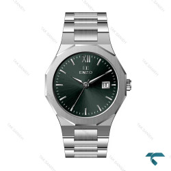 انزو زنانه EC-610AGL فول استیل اصل سیلور صفحه سبز Enzo-8074-L