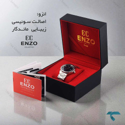 انزو اورجینال مردانه EC-608TEG استیل دورنگ طلایی صفحه سیلور Enzo-8085-G