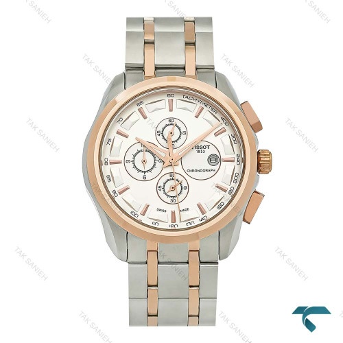 ساعت مردانه تیسوت 1853 سه موتوره دورنگ رزگلد صفحه سفید Tissot-8268-G ساعت مردانه تیسوت 1853 سه موتوره دورنگ رزگلد صفحه سفید Tissot-8268-G