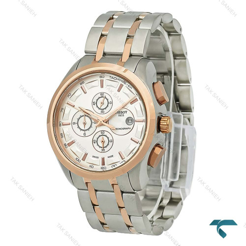 ساعت مردانه تیسوت 1853 سه موتوره دورنگ رزگلد صفحه سفید Tissot-8268-G ساعت مردانه تیسوت 1853 سه موتوره دورنگ رزگلد صفحه سفید Tissot-8268-G
