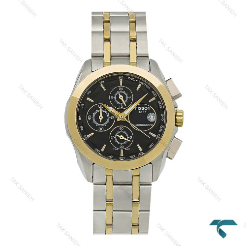 ساعت زنانه تیسوت کورنوگراف دورنگ طلایی صفحه مشکی Tissot-8272-L ساعت زنانه تیسوت کورنوگراف دورنگ طلایی صفحه مشکی Tissot-8272-L