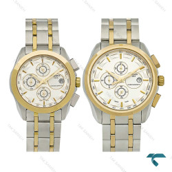 ساعت ست تیسوت سه موتوره کورنوگراف دورنگ طلایی Tissot-8276-S