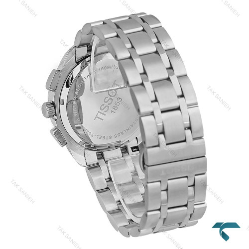ساعت مچی تیسوت 1853 مردانه سه موتوره استیل صفحه مشکی Tissot-8277-G ساعت مچی تیسوت 1853 مردانه سه موتوره استیل صفحه مشکی Tissot-8277-G