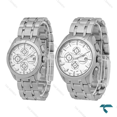 ست ساعت تیسوت 1853 فول استیل سه موتوره Tissot-8282-S ست ساعت تیسوت 1853 فول استیل سه موتوره Tissot-8282-S