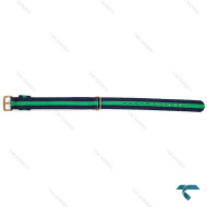 بند برزنتی دنیل ولینگتون زنانه سبز سرمه ای سگک رزگلد DW-Strap-8164-L