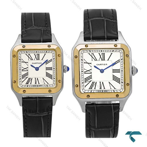 ساعت ست کارتیه سانتوس دومونت دورنگ طلایی Cartier-8306-S ساعت ست کارتیه سانتوس دومونت دورنگ طلایی Cartier-8306-S