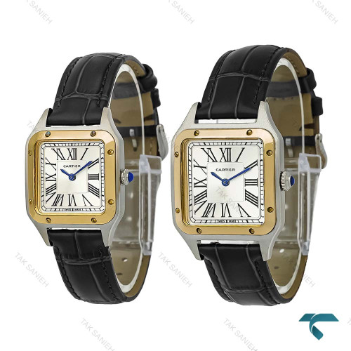 ساعت ست کارتیه سانتوس دومونت دورنگ طلایی Cartier-8306-S ساعت ست کارتیه سانتوس دومونت دورنگ طلایی Cartier-8306-S