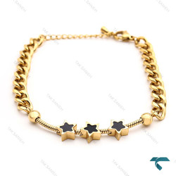 دستبند ظریف زنانه کارتیر ستاره ای طلایی  Bracelet-8330-L