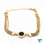 دستبند زنانه بولگاری سیلور سنگ سفید مشکی Bvlgari-8328-L