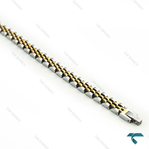دستبند زنانه رولکسی ریز دورنگ طلایی Rolex-8360-L