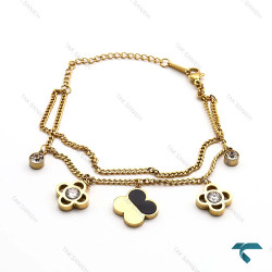 دستبند زنانه ون کلیف طلایی نگین دار VanCleef-8322-L